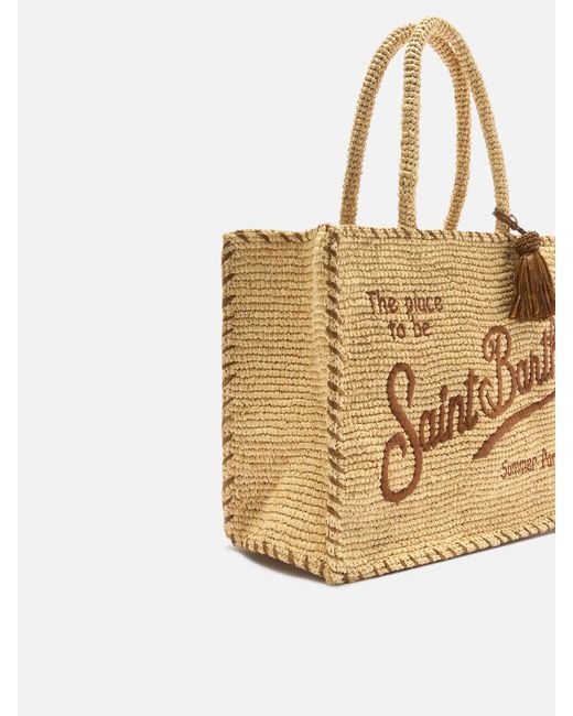 Mc2 Saint Barth Natural Regular Vanity Raffia Bag With Details