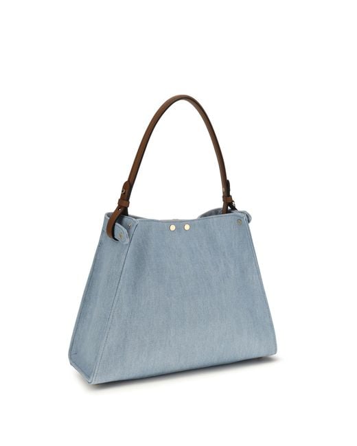 Fendi Blue Handbag Way Calf Leather Shoulder Bags