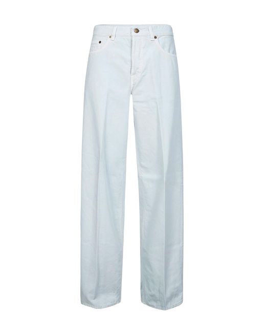 Haikure Gray Jeans With Belt Loops And Logo Patch On The Back