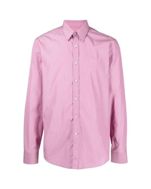 Ferragamo Pink Stripe-Print Shirt for men