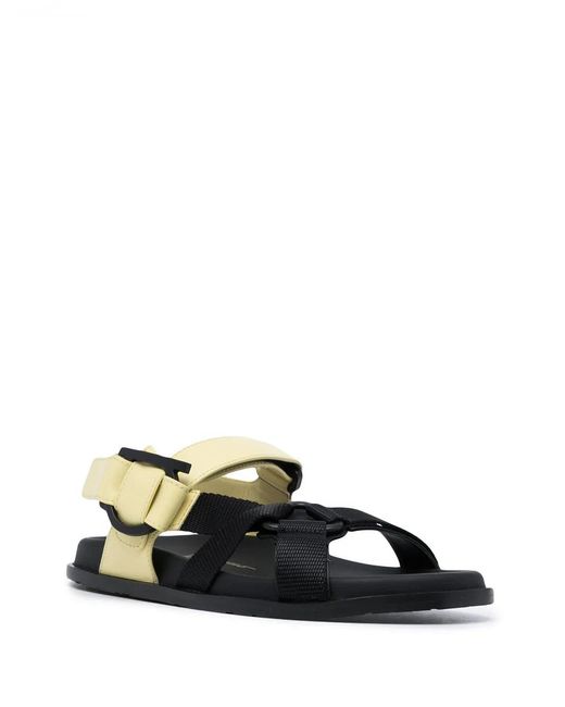 Ferragamo Yellow Ferragamo Gancini Touch-Strap Sandals