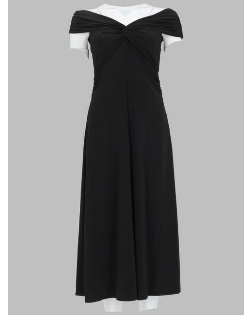 MICHAEL Michael Kors Black Dress Knotted Draped Recycled Polyester