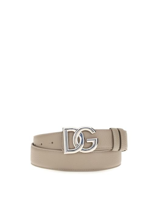 Dolce & Gabbana White Leather Belt Calf Bos Taurus E Braces for men