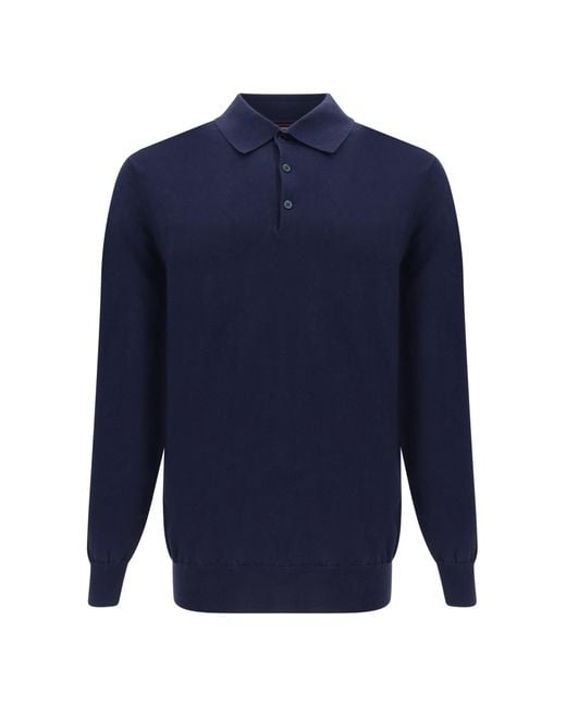 Brunello Cucinelli Blue Long Sleeve Jersey for men