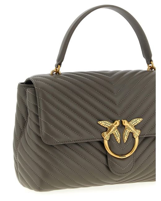 Pinko Metallic Big Lady Love Bag Puff Large Handbag