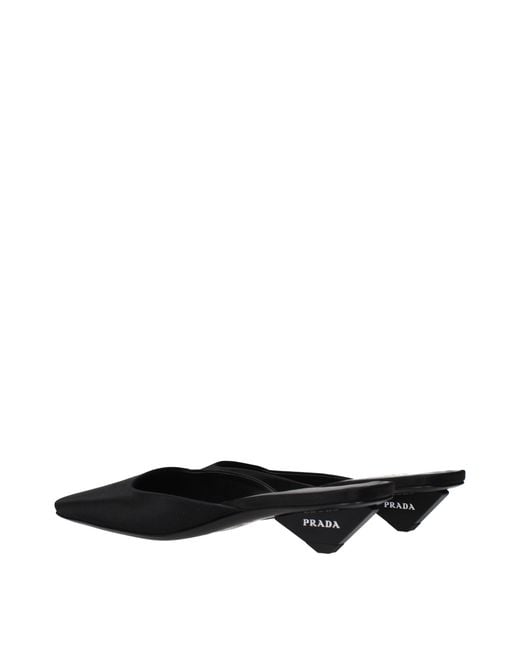 Prada Black Satin Flat Sandals