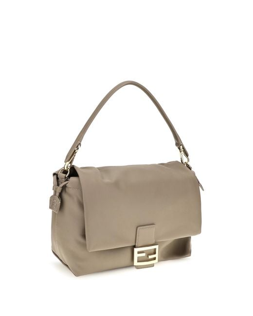 Fendi Natural Baguette Soft Nappa Leather Shoulder Bag Calf Bos Taurus