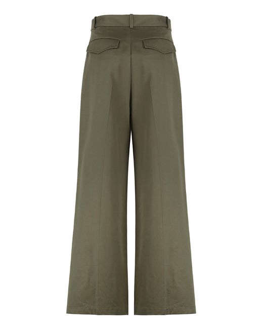 Nili Lotan Green Virgin Wool Wide-Leg Trousers Wool; Lining: Viscose