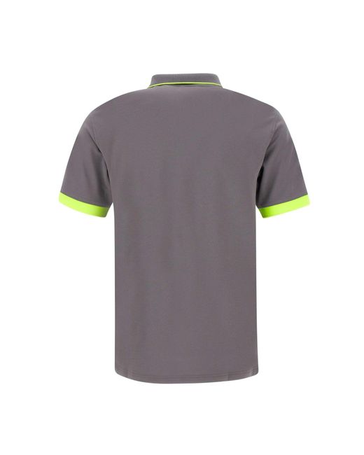 Sun 68 Gray Big Stripe Cotton Polo Shirt for men