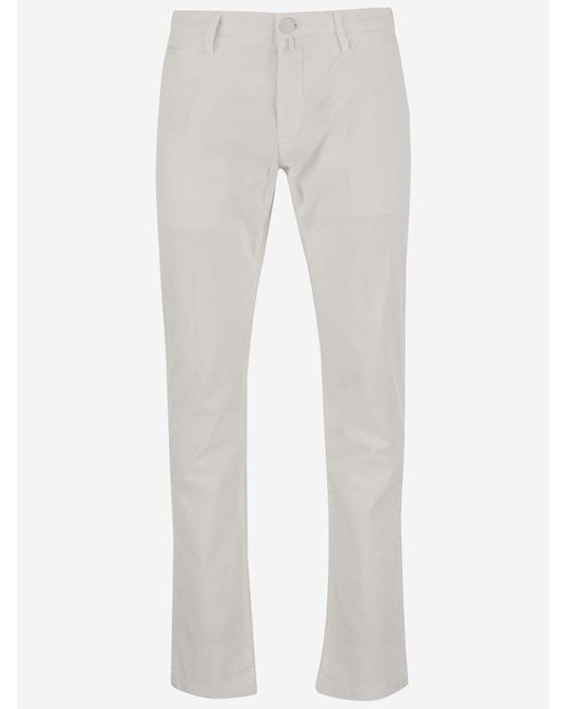 Jacob Cohen White Cotton Stratch Pants for men