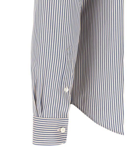 Fendi Gray Striped Button-Down Shirt for men