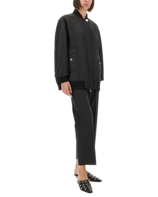 Sportmax Black Agape Bomber Jacket Polyamide