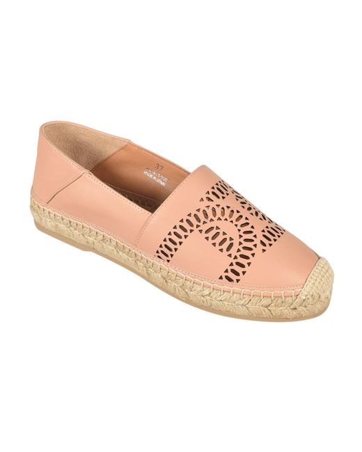 Tod's Pink Catena Rafia Espadrillas