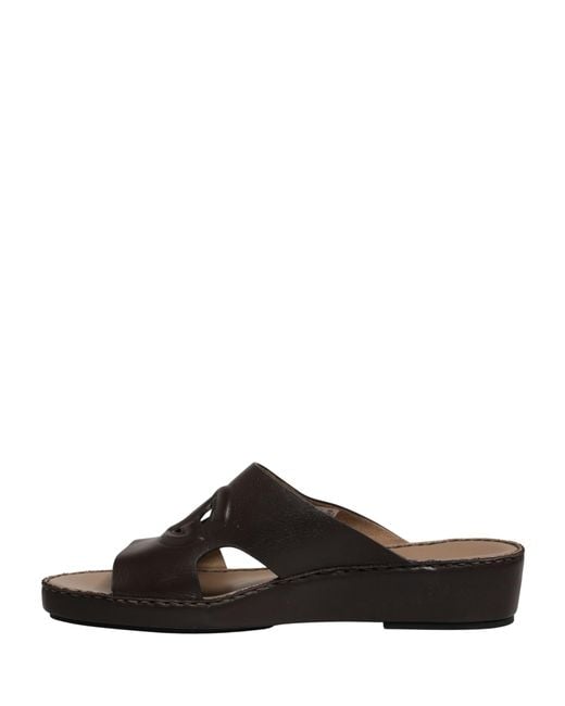 Dolce & Gabbana Brown Leather Cutout Dg Logo Sandals Shoes for men