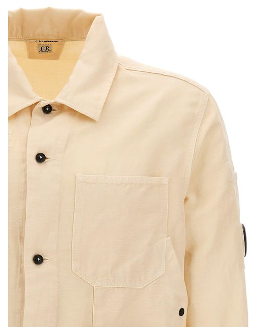 C P Company Natural Overlapping Pocket Overshirt for men
