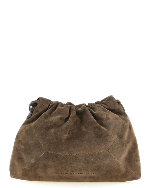Brunello Cucinelli Brown Calfskin Clutch Bag