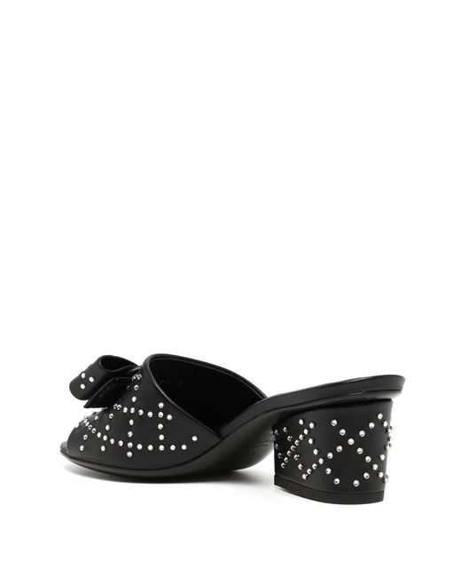 Ferragamo Black Valery 55 Sandals