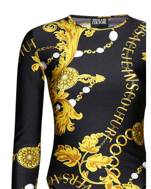 Versace Multicolor Baroque-Print Bodysuit