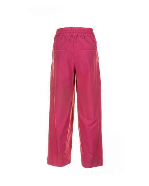 Via Masini 80 Pink Peony Poplin Trousers