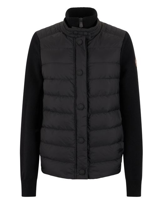 Moncler Black Padded Wool Cardigan, Polyamide Cardigans