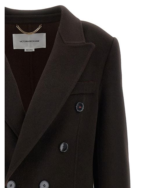 Victoria Beckham Black Double Faced' Coat