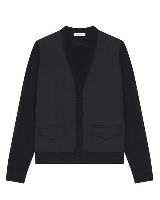 Givenchy Blue V-Neck Pockets Cardigan for men