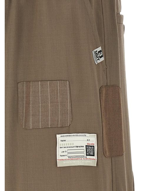 Maison Mihara Yasuhiro Natural 'Repaired Wool' Pants for men