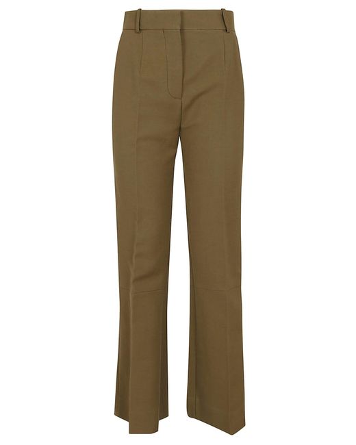 Victoria Beckham Green Cropped Kick Trousers