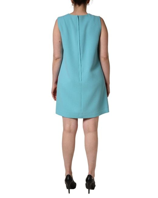 Dolce & Gabbana Red Wool Sleeveless Shift Mini Dress Elastane Nylon Virgin