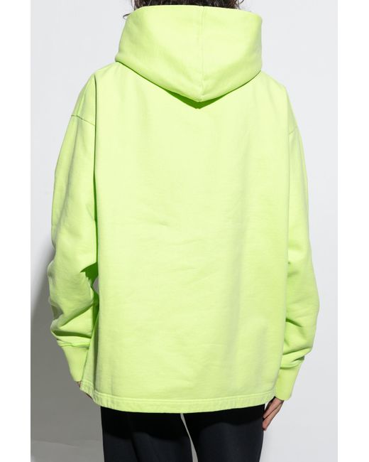 Acne Yellow Hoodie With Logo for men
