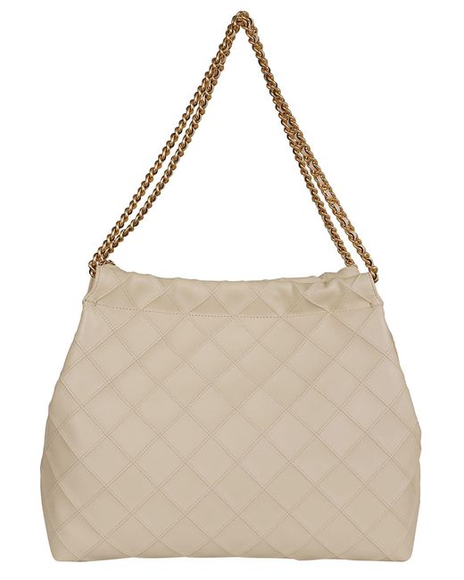 Tory Burch Natural Fleming Soft Drawstring Hobo