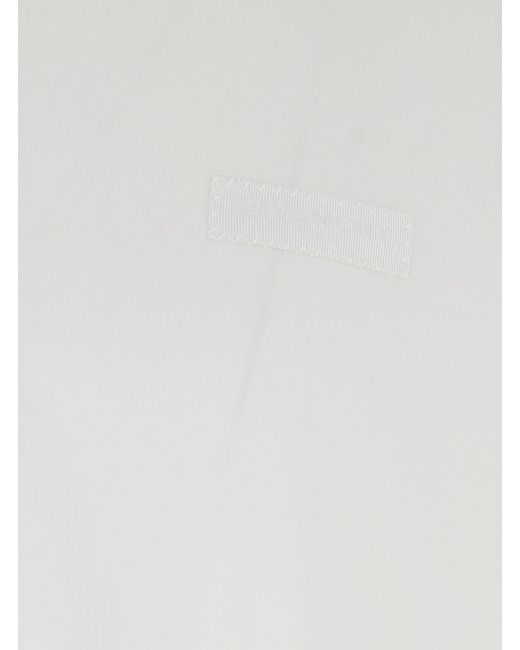 Givenchy White Crew Neck T-Shirt With Chest Logo Patch for men