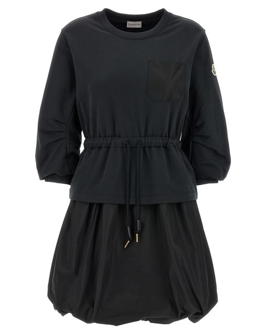 Moncler Black Two-Material Dress