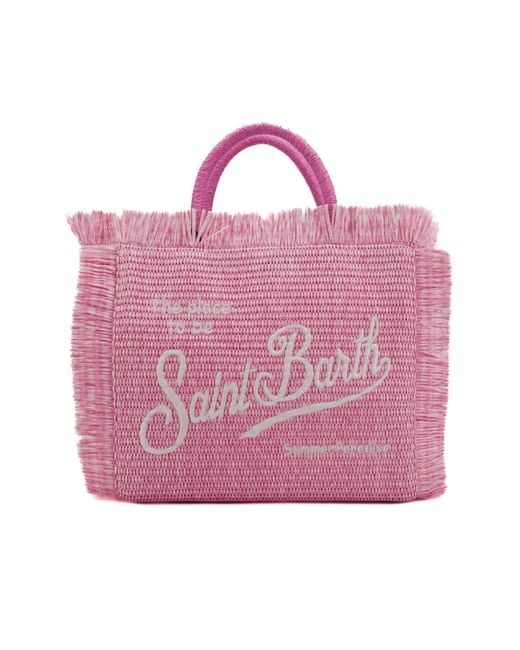 Mc2 Saint Barth Pink Colette Straw Bag