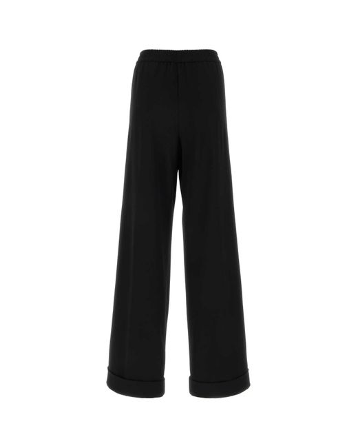 Dolce & Gabbana Black Stretch Wool Pajamas Pant