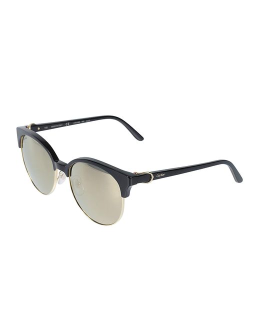 Cartier Brown Clubmaster Style Sunglasses