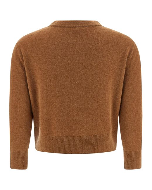 R13 Brown Cropped Cashmere Cardigan