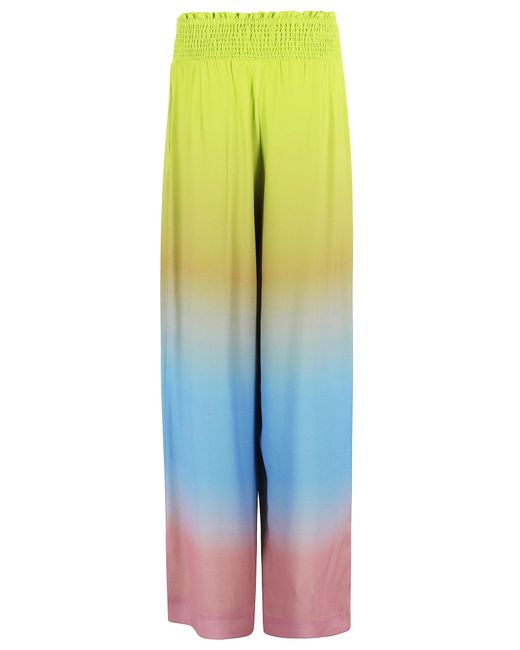 Essentiel Antwerp Blue High-Waisted Gradient Print Pants With Elasticized Waistband
