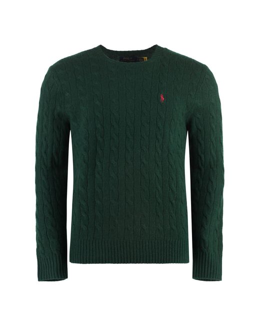 Polo Ralph Lauren Green Cable Knit Sweater for men