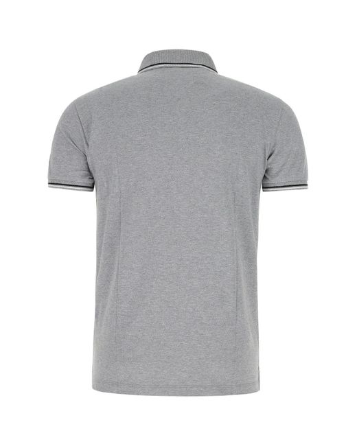 Emporio Armani Gray Stretch Cotton Polo Shirt for men
