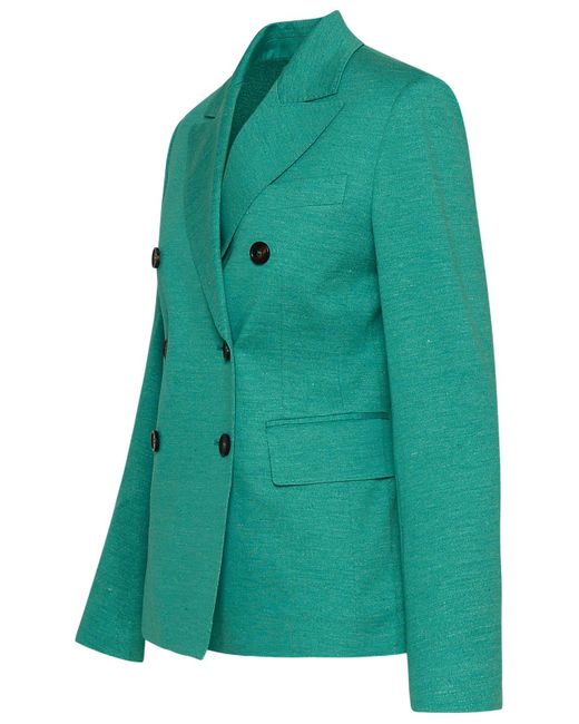 Max Mara Cashmere Green Cotton Blend Zirlo Blazer Jacket