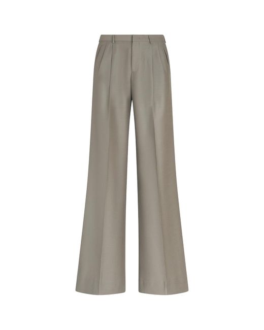 Etro Gray Grey Stretch Wool Trousers With Darts for men