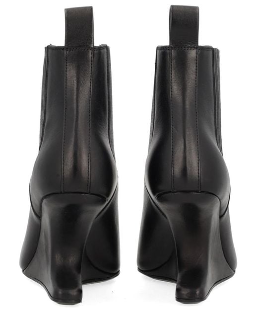 Rick Owens Black Ankle Sharp Boot Calf Leather