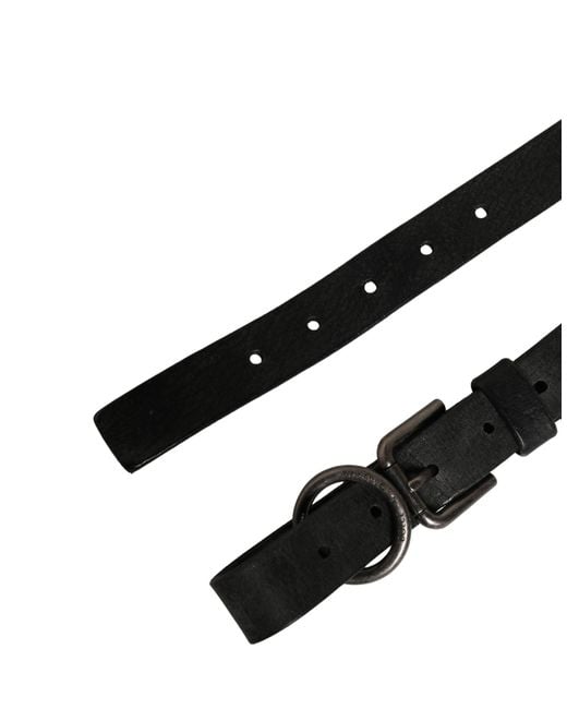Dolce & Gabbana White Calfskin Leather Metal Buckle Belt Calf for men