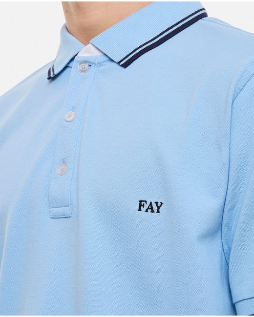 Fay Blue Stripes Db Collar Polo for men