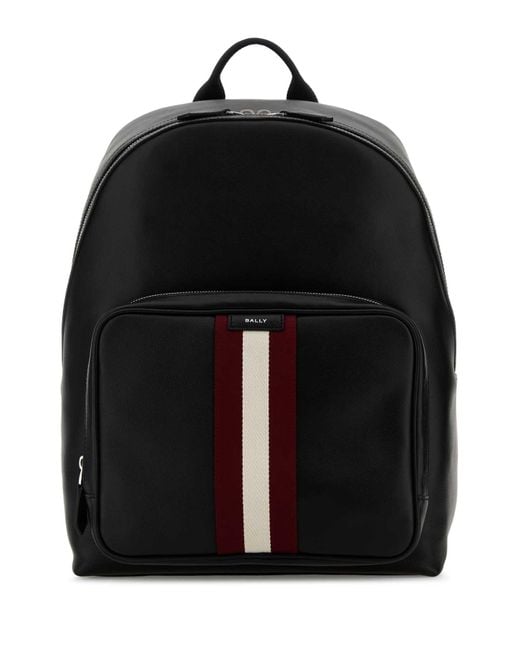Bally Black Leather Backpack for men