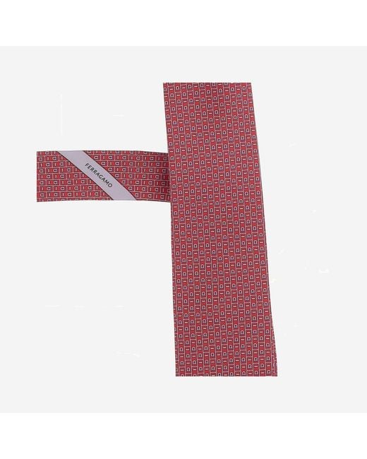 Ferragamo Red Silk Tie Ties & Bow for men