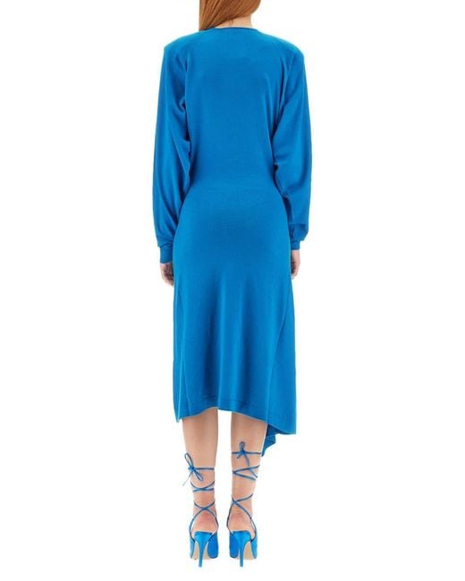 The Attico Blue Atwell Midi Dress
