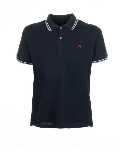 Peuterey Blue Polo Shirt With Contrasting Logo for men