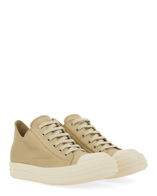 Rick Owens Brown Leather Sneakers